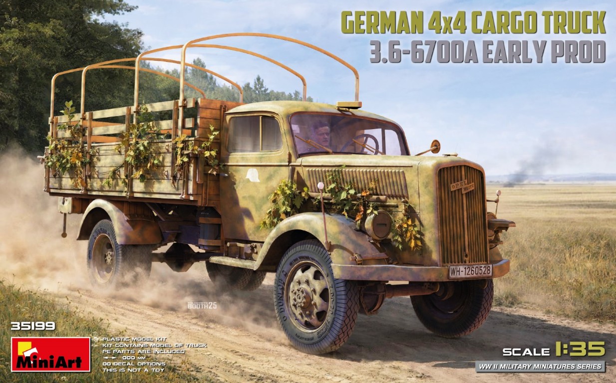 【予約する】 1/35 ドイツ製 3トン 4x4 貨物トラック 3.6-6700A 初期型 【予約する】 1/35 ドイツ製 3トン 4x4 貨物トラック 3.6-6700A 初期型