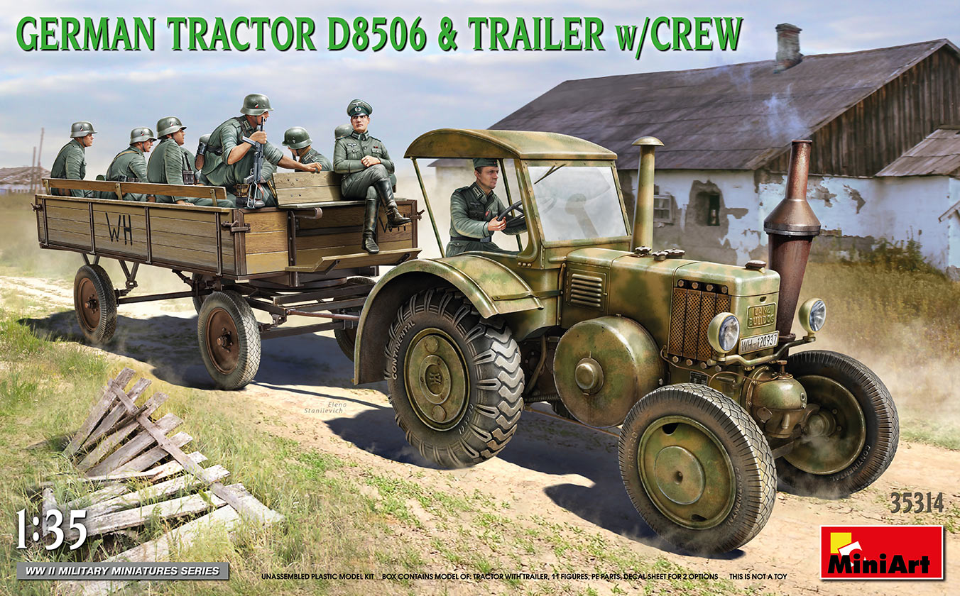 1/35　ドイツトラクター D8506 トレーラークルー付き