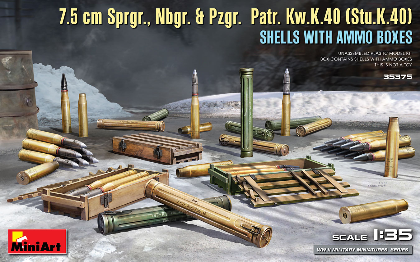 1/35　7.5 cm Sprgr., Nbgr. & Pzgr. Patr. Kw.K.40 (Stu.K.40) 弾薬箱