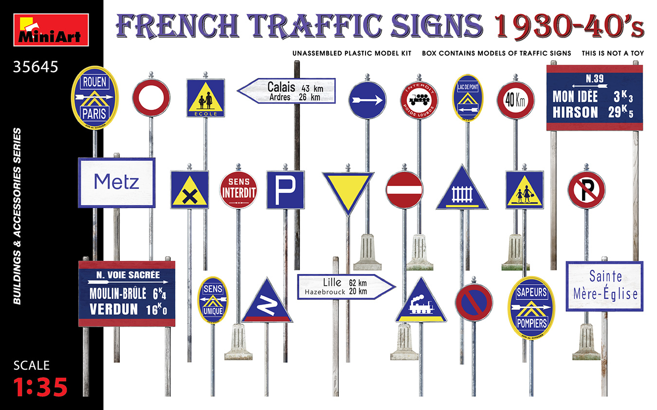 1/35　道路標識　フランス1930～40年代