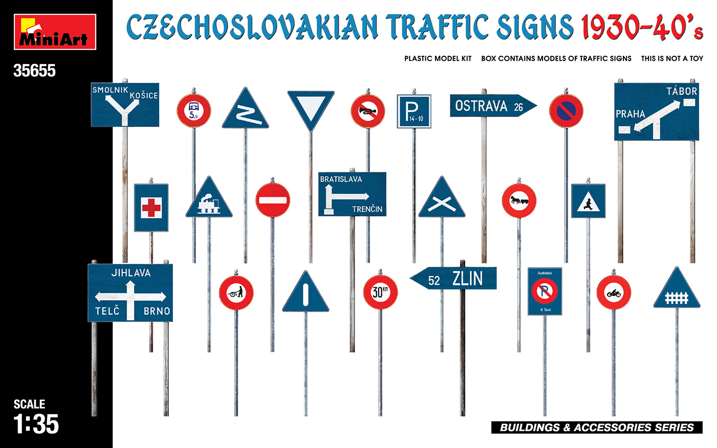 1/35　チェコスロバキア 交通標識1930-40年代