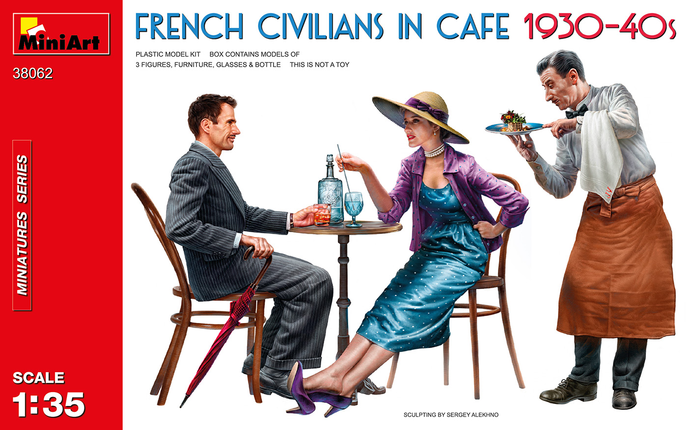 1/35　カフェのフランス市民1930-40年代 フィギュア3体入