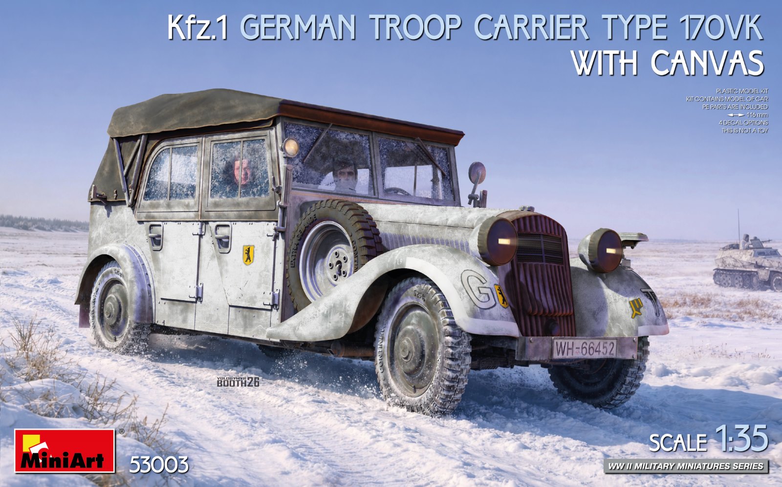 【予約する】 1/35 Kfz.1 ドイツ軍兵員輸送車 タイプ170VK(帆布仕様) 【予約する】 1/35 Kfz.1 ドイツ軍兵員輸送車 タイプ170VK(帆布仕様)