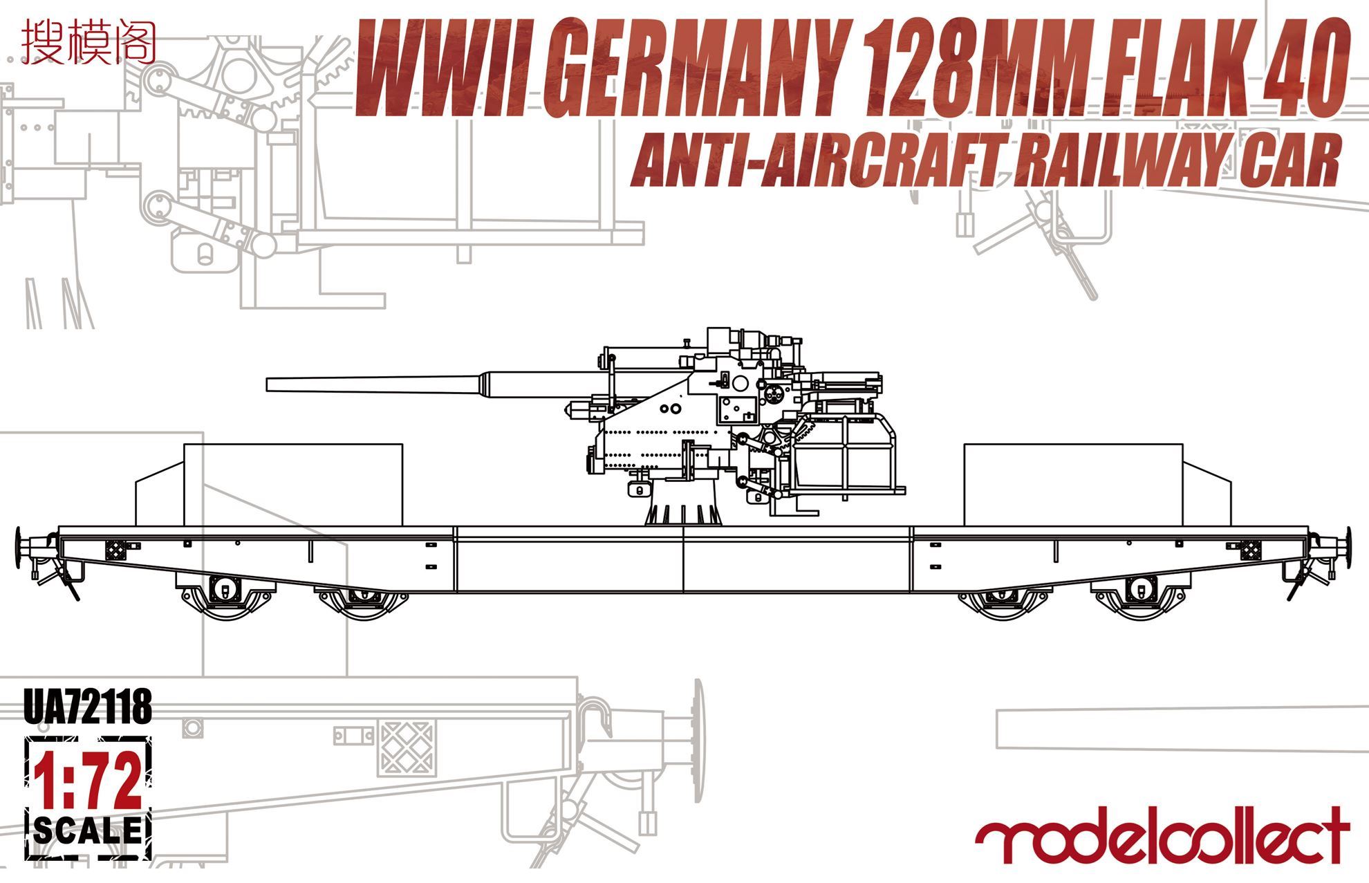 1/72 128mm FlaK 40 高射砲 搭載貨車