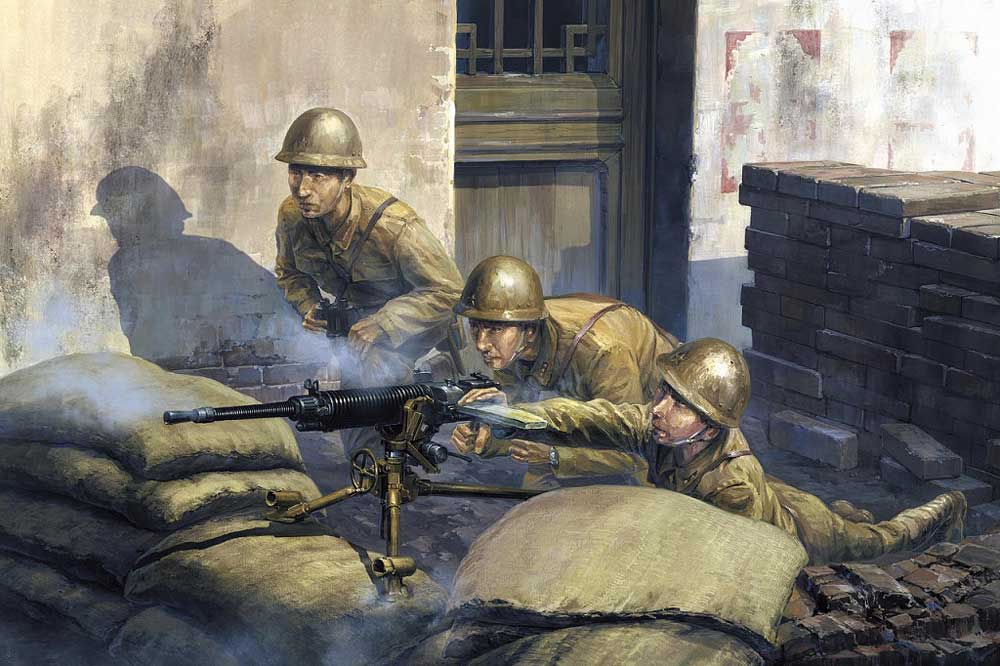 1/35 日本陸軍 九二式重機関銃 射手3体付き 1/35 日本陸軍 九二式重機関銃 射手3体付き