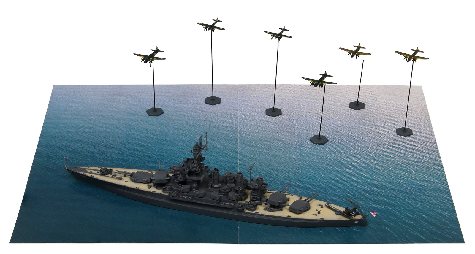 1/700 サイパン上陸支援作戦【BB-46 メリーランド VS 日本海軍陸攻部隊】 1/700 サイパン上陸支援作戦【BB-46 メリーランド VS 日本海軍陸攻部隊】