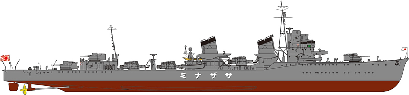 1/700　日本海軍 特型駆逐艦 漣（さざなみ） 新WWII 日本海軍艦船装備セット7 付