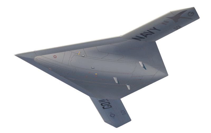 1/72 アメリカ海軍 無人爆撃機 X-47B 飛行状態（スタンド付属）