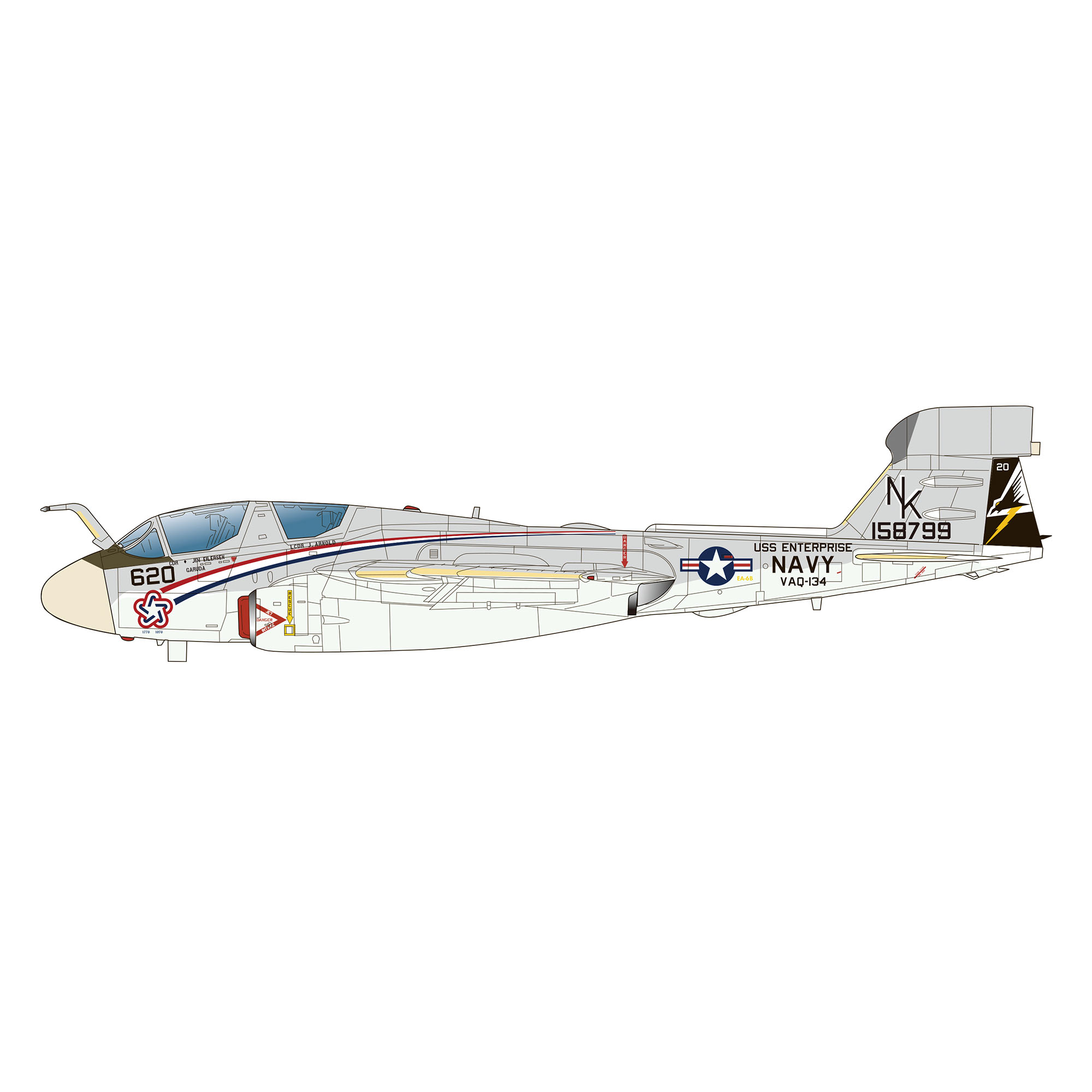 【予約する】 1/144 アメリカ海軍 電子戦機 EA-6B プラウラー アメリカ建国200年記念塗装機 2機セット VAQ-1 【予約する】 1/144 アメリカ海軍 電子戦機 EA-6B プラウラー アメリカ建国200年記念塗装機 2機セット VAQ-1