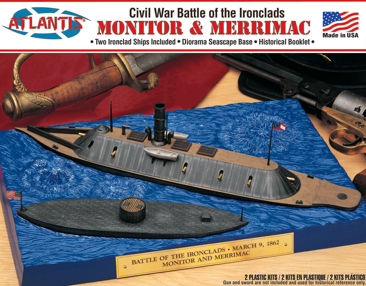1/210 モニター & 1/300 メリマック アメリカ 南北戦争 ハンプトン・ローズ海戦セット