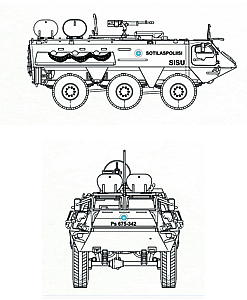 1/72 フィンランド国防軍 Sisu xa-180装甲車 初期マーキング