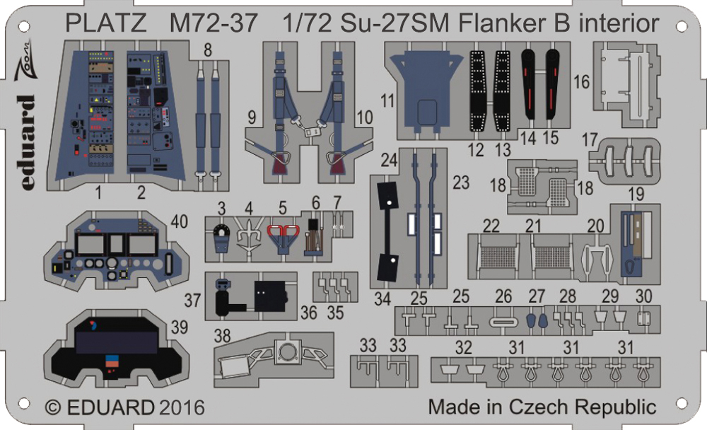 1/72 Su-27フランカー用エッチング(内装用)