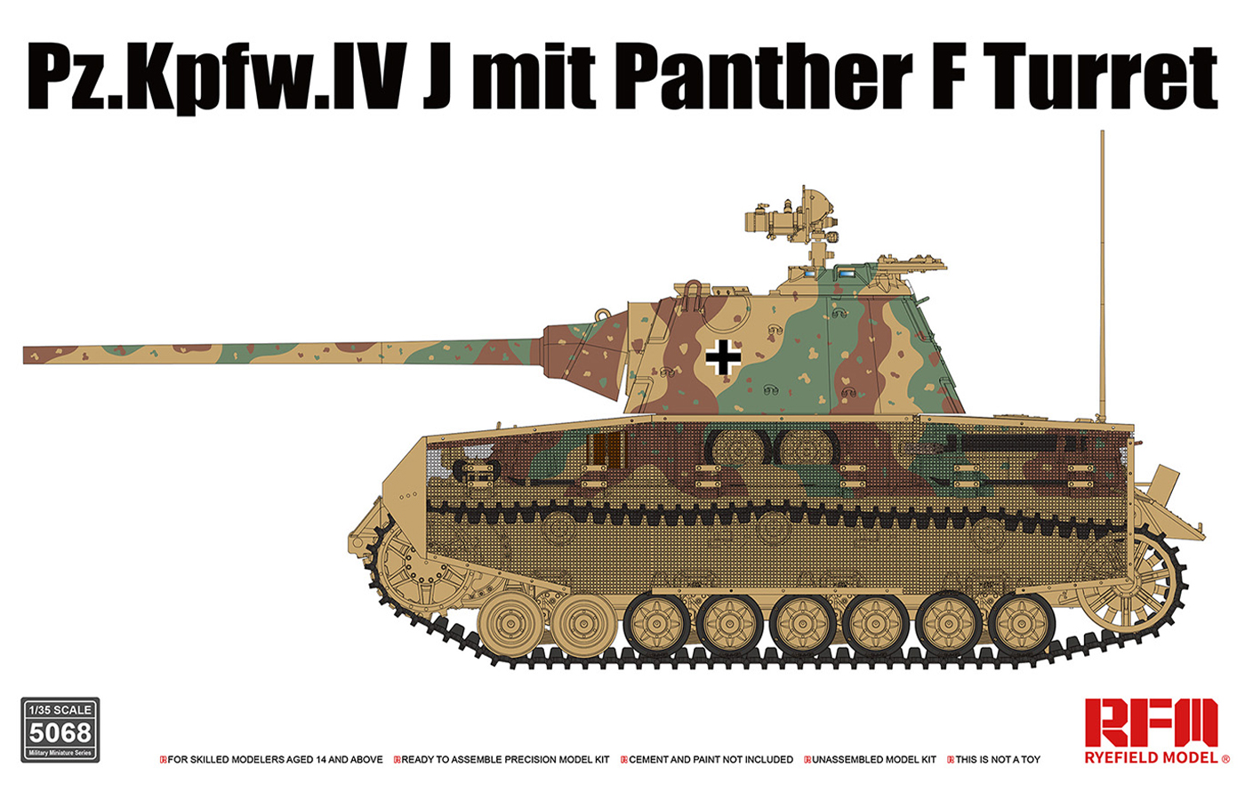 1/35 Ⅳ号戦J型w/パンターF砲塔