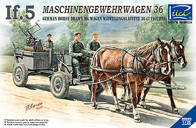 1/35　独・IF.5型馬車MG34連装機銃搭載・馬２頭+兵士３体
