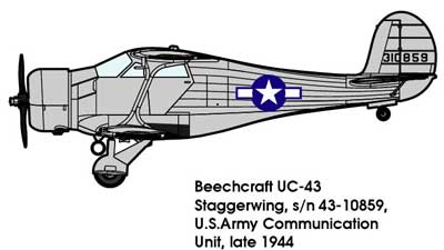 1/48　米・ビーチクラフトUC-43スタッガーウイング複葉汎用機・WWII