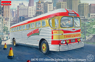 1/35　米・PD3701シルバーサイド長距離バス・トレイルウェイ社1950