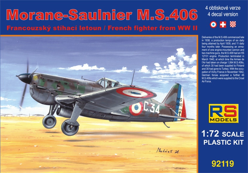 1/72　モラーヌ ソルニエ MS.406 フランス海軍
