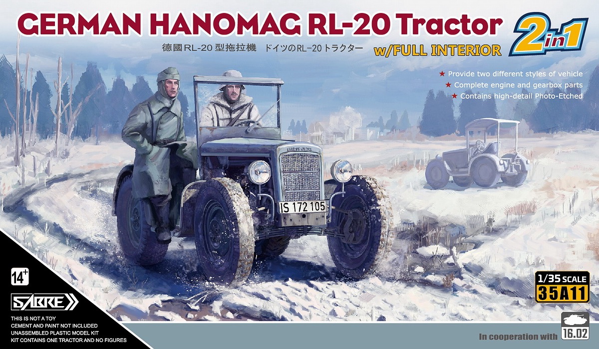1/35　ドイツ ハノマーグ RL-20トラクター 2in1 w/フルインテリア