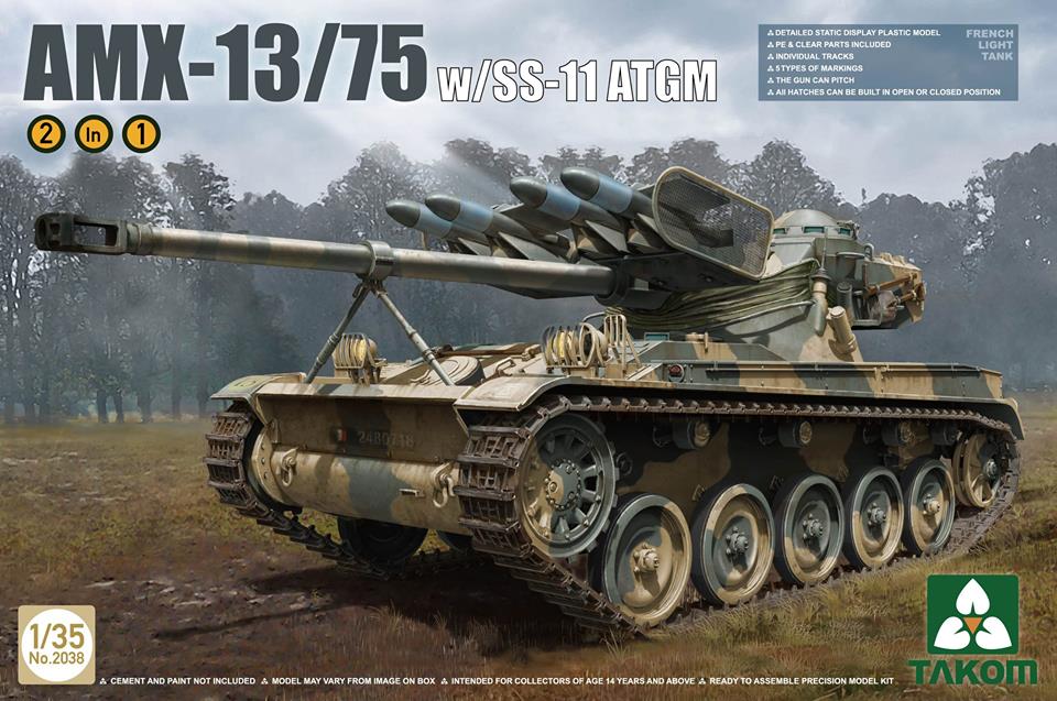 1/35 AMX-13/75 フランス軍 軽戦車 w/SS-11対戦車ミサイル 2 in 1