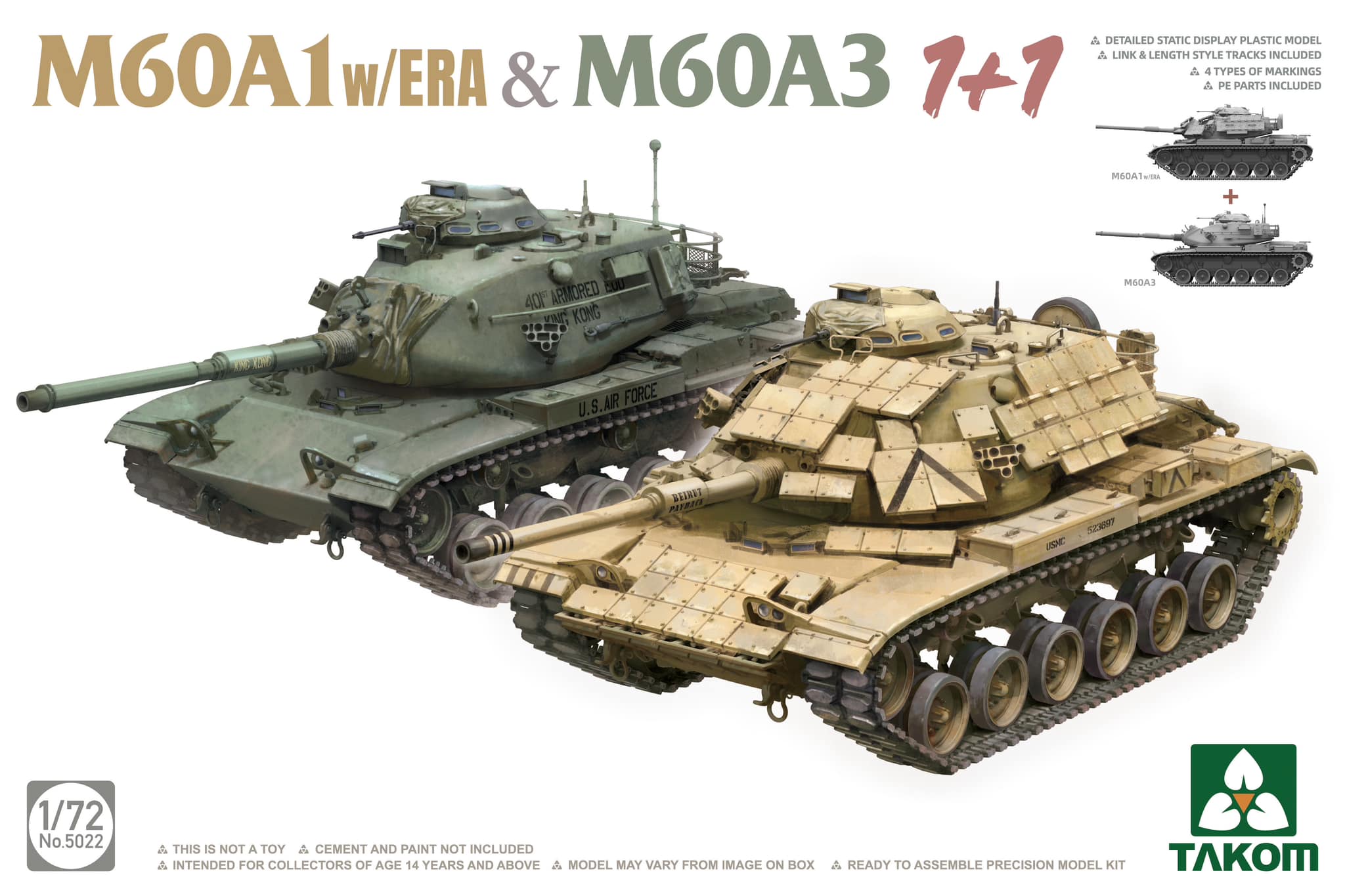 1/72 M60A1w/ERA & M60A3 1+1