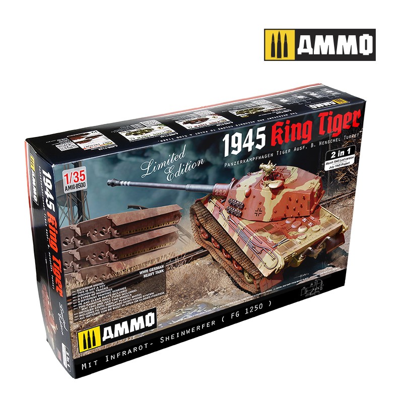 1/35 ドイツ軍 重戦車 Sd.Kfz.182 キングタイガー ヘンシェル砲塔 1945年 2 in 1 限定版 1/35 ドイツ軍 重戦車 Sd.Kfz.182 キングタイガー ヘンシェル砲塔 1945年 2 in 1 限定版