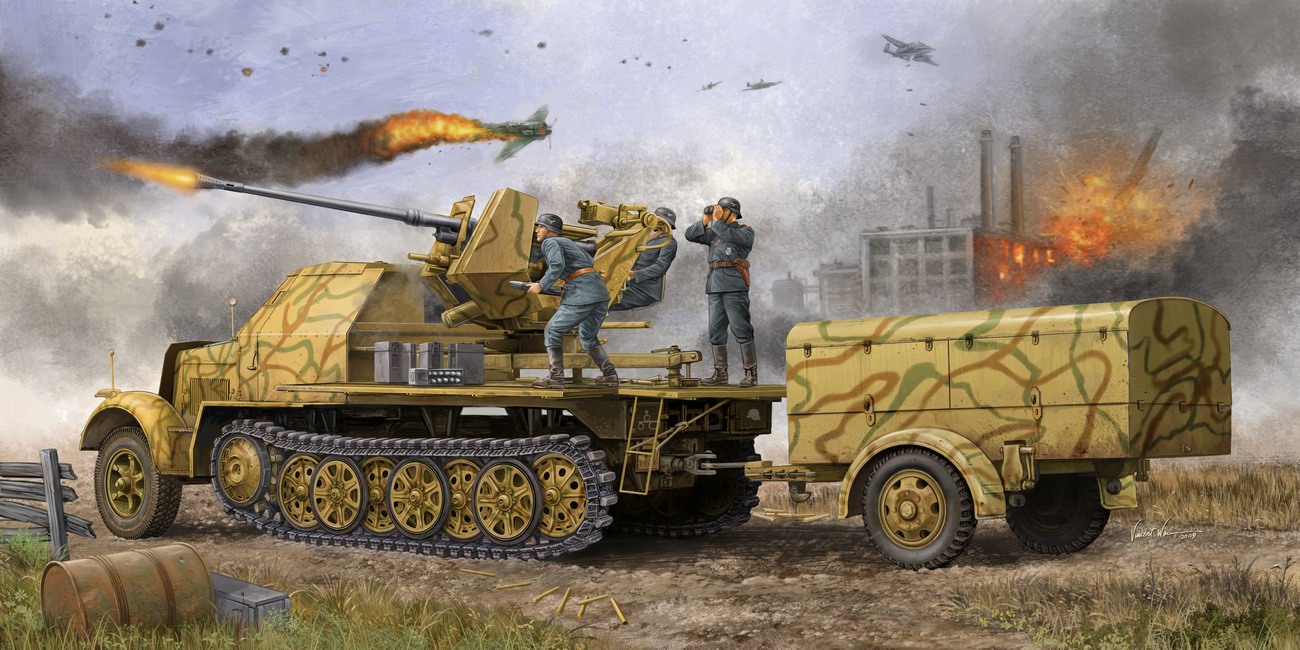 1/35 ドイツ軍 8tハーフトラック Flak37/37mm対空機関砲搭載型&トレーラー 1/35 ドイツ軍 8tハーフトラック Flak37/37mm対空機関砲搭載型&トレーラー