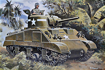 1/72　米・M4A2シャーマン初期型中戦車(75mm)