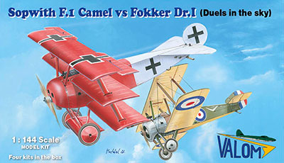 1/144　英・キャメルF.1 vs 独・フォッカーDr.I各2機セット（計4機）