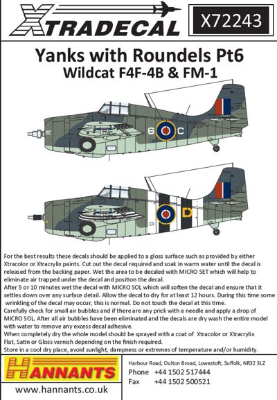 1/72　Yanks with Roundels Pt 6 Grumman Mk.IV/Mk.V Wildcats (F4F-4