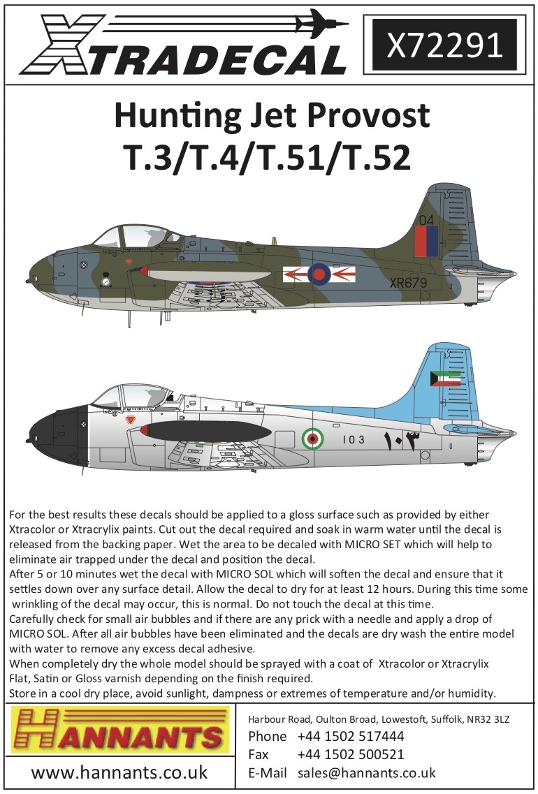 1/72　ﾎｰｶｰﾊﾝﾀｰ Hunting Jet Provost T.3/T.3a/T4/ T51/T52 (10)