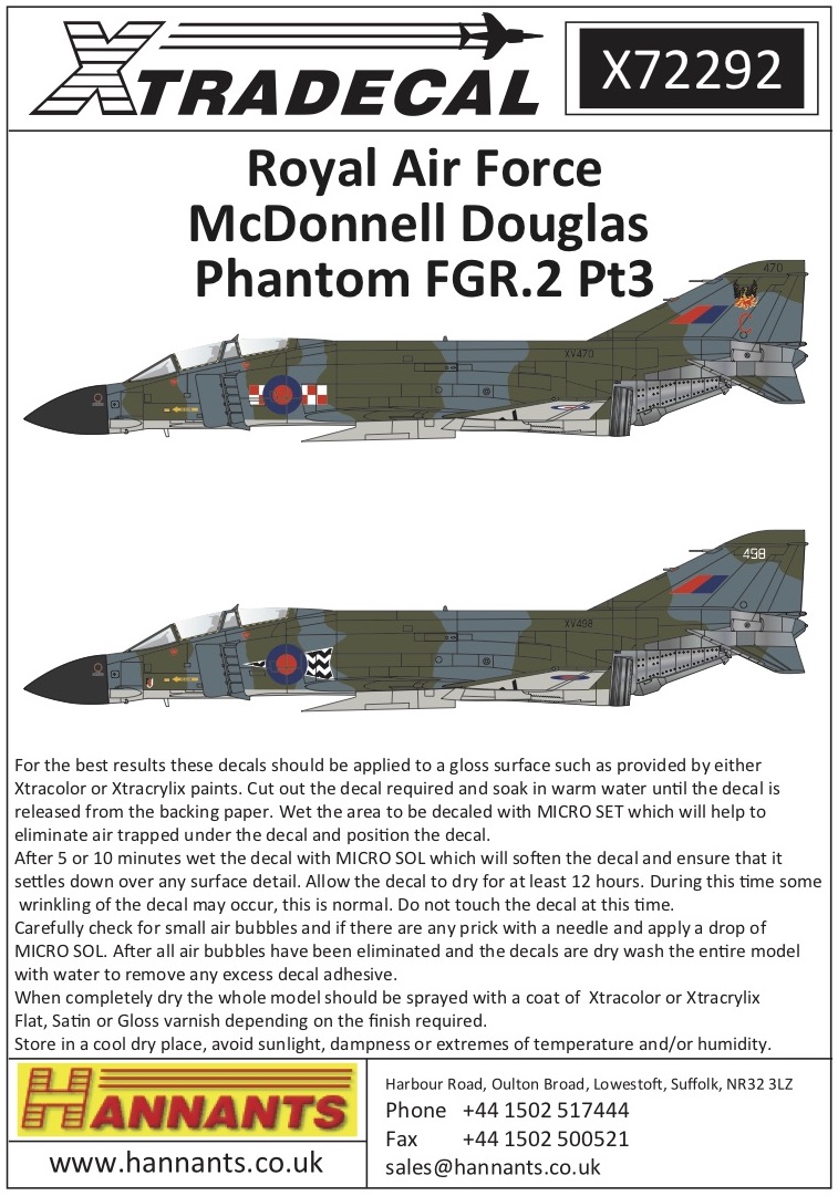 1/72　McDonnell-Douglas FGR.2 Phantom Pt.3 (5) XV413/Z 92 Sqn RAF