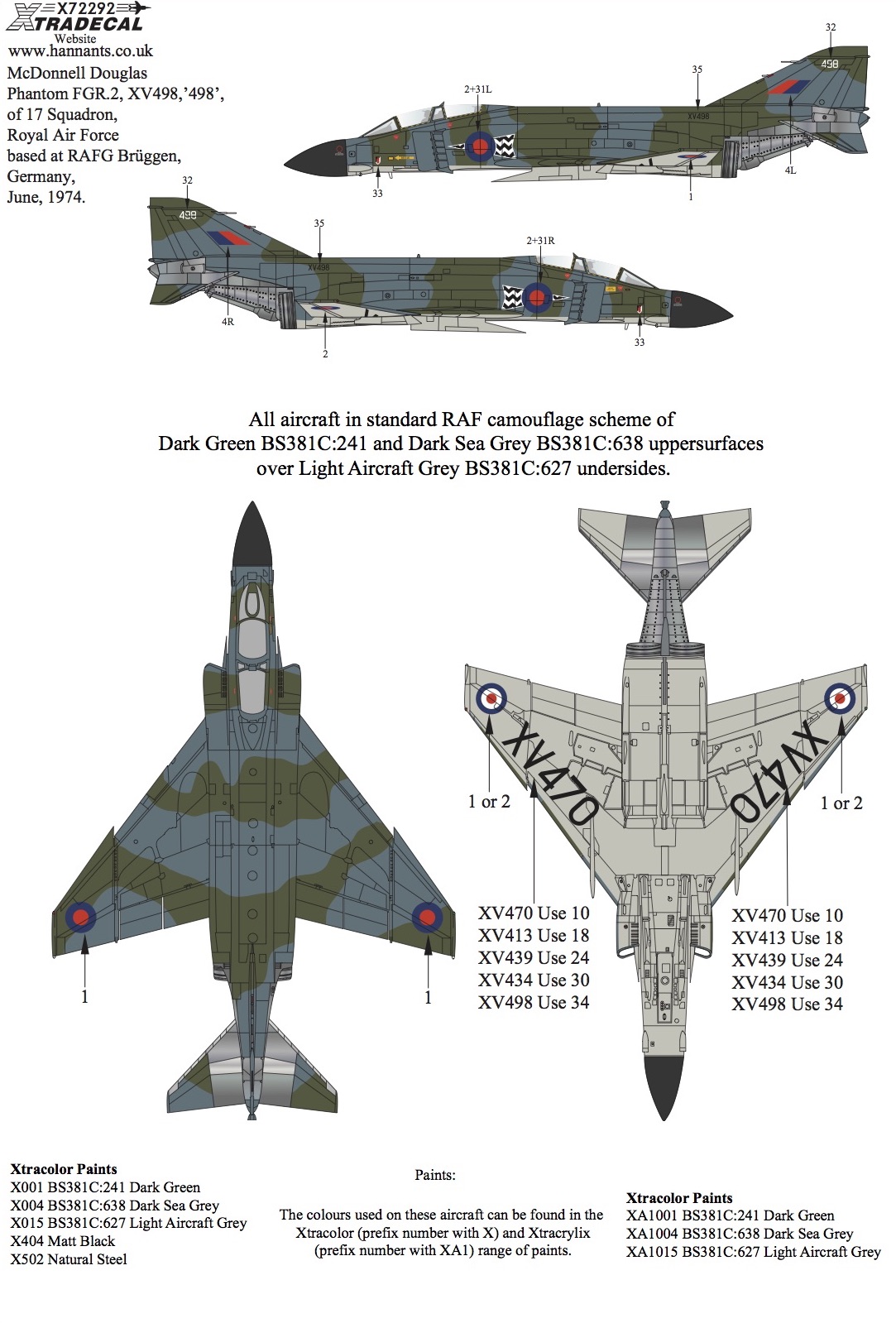 1/72　McDonnell-Douglas FGR.2 Phantom Pt.3 (5) XV413/Z 92 Sqn RAF