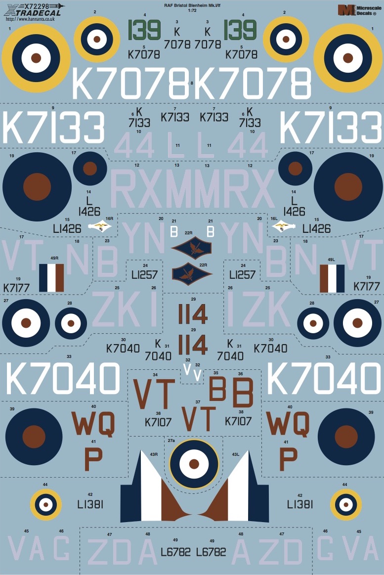 1/72　Bristol Blenheim Mk.I/Mk.If (11) Mk.1 K7078 38 Sqn RAF Wyto