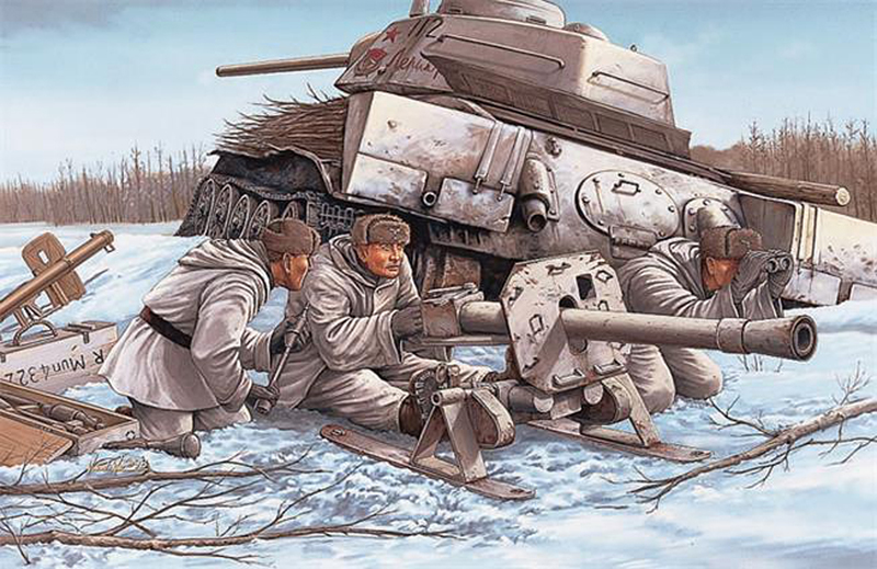 1/35 WW.II ドイツ軍 8.8cmロケット砲プップヒェン w/冬季装備兵士