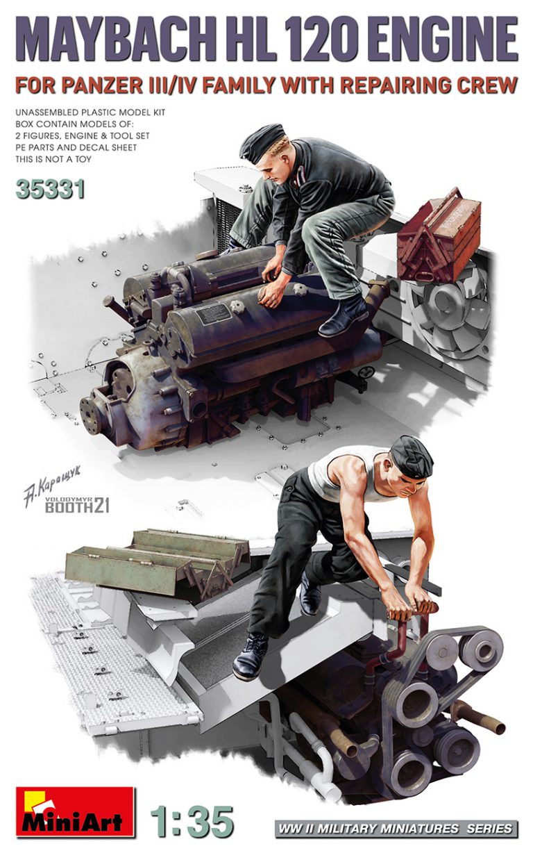 1/35 III/Ⅳ号戦車用マイバッハHL120エンジン 修理工兵付き 1/35 III/Ⅳ号戦車用マイバッハHL120エンジン 修理工兵付き