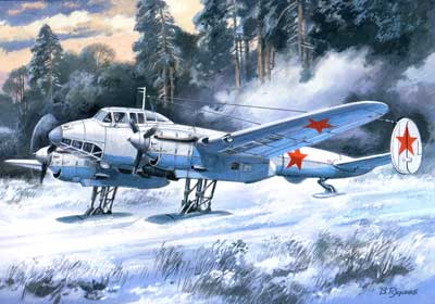 1/72　露・Pe-2ペトリヤコフ急降下爆撃機(55生産型)スキー装備　